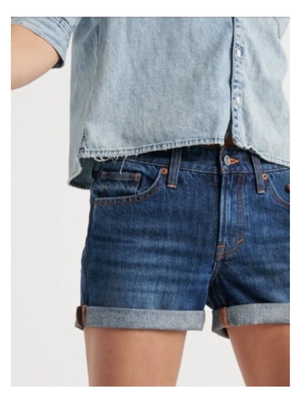 Lucky Brand Dark Blue Denim Shorts, The Roll Up, Size 4/27 (XS/S)